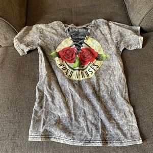 Guns and roses lace up shirt